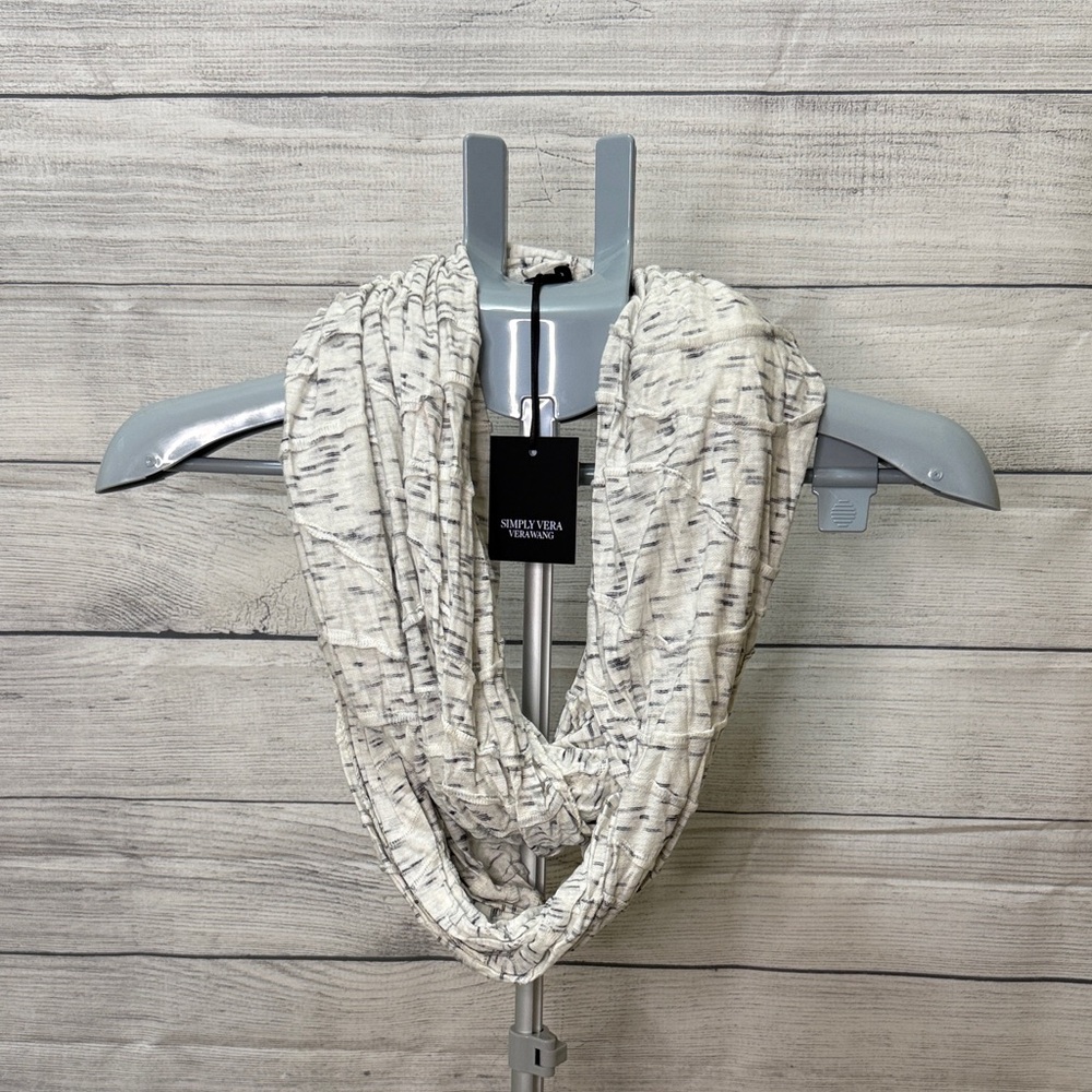 Simply Vera Wang Black and Cream Infinity Scarf, never worn